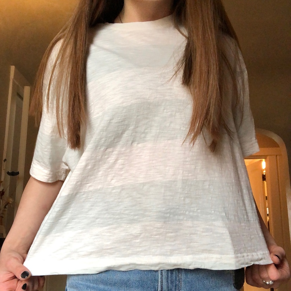 Teal and white striped shirt!